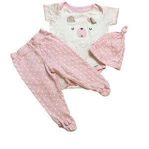 Gerber Organic Outfit Set of 3 Baby Girl 3-6 Months